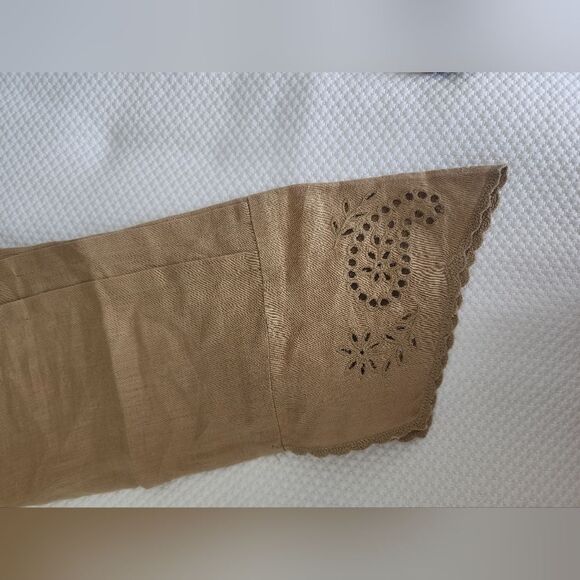 Ralph Lauren blouse linen eyelet  long sleeve bohemian peaseant cottagecore - Picture 10 of 10